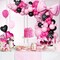 123pcs Pink and Black Balloon Arch Garland Kit with Hot Pink Light Pink Black Foil Balloons for Baby Shower Birthday Party Decorations